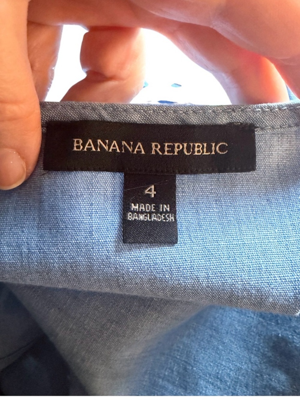 Banana Republic Cotton Cap Sleeve Chambray Mini Dress (Size 4) - Picture 7 of 8